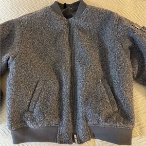 Gray Textured Bomber Jacket